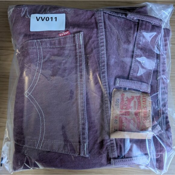 Levis Jeans Mens 40x30 Mauve 501XX Straight Leg Button Fly 100% Cotton - Picture 10 of 10